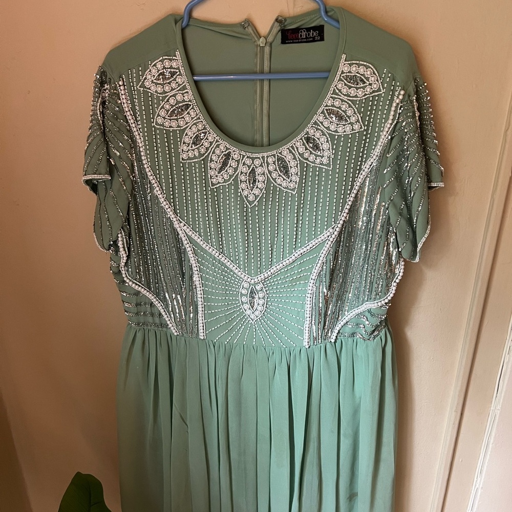 Lovedrobe Mint Green Beaded Maxi Dress